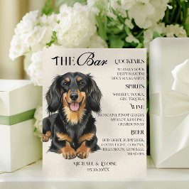CHOOSE YOUR OWN Dog Wedding or Event Bar Menu Reclamebord Met Voetstuk
