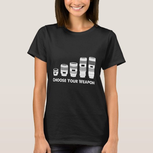 Choose Your Weapon Photographer Multiple Camera Le T-shirt (Voorkant)