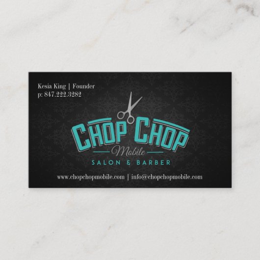 Chop Chop Mobile | Salon en kapper Visitekaartje (Voorkant)