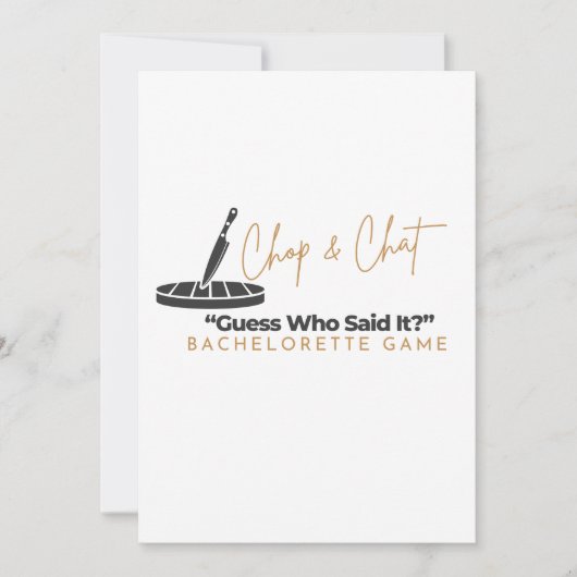 Chop et Conversation : Devinez qui l'a dit? Carte  (Devant)