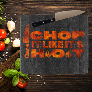 Chop it like it's hot, cool vurig design, zwart snijplank