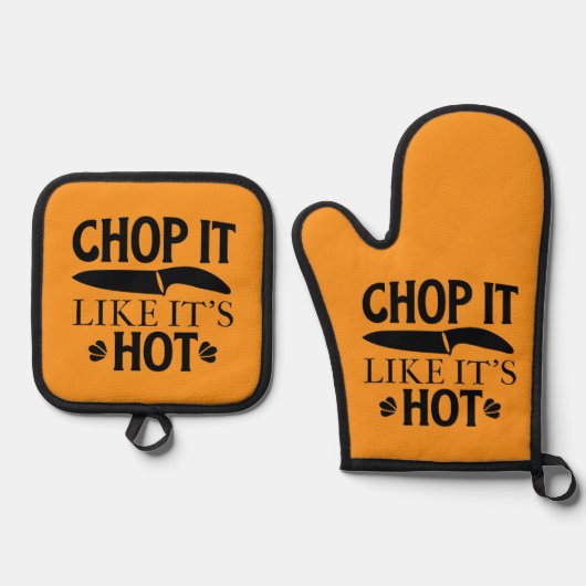 chop it like it's hot  ovenwant & pannenlap set (Voorkant)