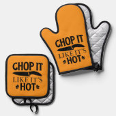 chop it like it's hot  ovenwant & pannenlap set (Voorkant / Achterkant)