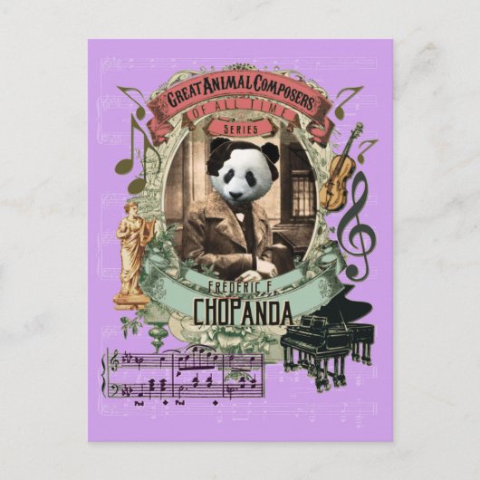 Chopanda Funny Panda Great Animal Composer Chopin Briefkaart (Voorkant)