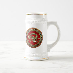 Chope À Bière [200] Scorpion d'or sacré sur rouge