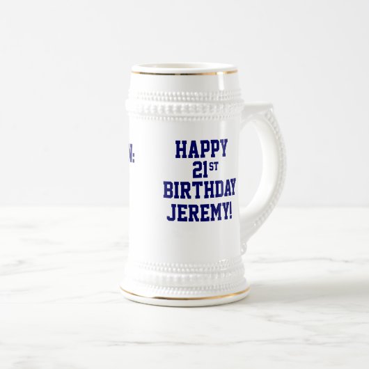 Chope À Bière 21ème bière heureuse faite sur commande Stein (Devant droit)
