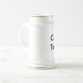 Chope À Bière 22oz traditionnel Bière Stein BLANC & OR (Devant gauche)