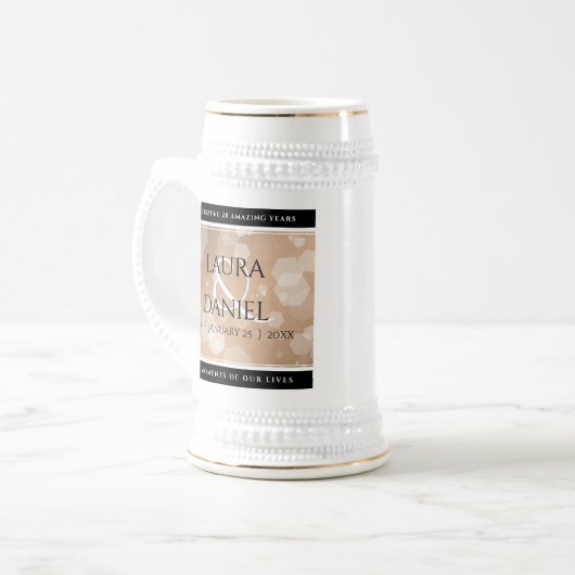 Chope À Bière 28e anniversaire du Mariage de lin élégant (Devant gauche)