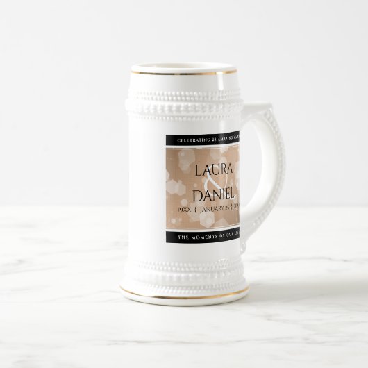Chope À Bière 28e anniversaire du Mariage de lin élégant (Devant droit)