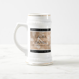 Chope À Bière 28e anniversaire du Mariage de lin élégant