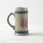 Chope À Bière 40 bougies (rose/pourpre) (Gauche)