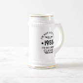 Chope À Bière 70e anniversaire vintage personnalisé (Devant droit)