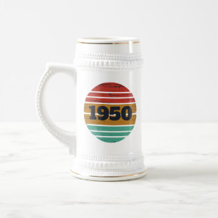 Chope À Bière 75e anniversaire vintage personnalisé