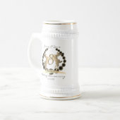 Chope À Bière 8e anniversaire Mariage de l'emblème de Reindeer (Devant gauche)