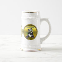 Adorable mignon ours panda manger bambou à feuilla