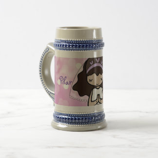Chope À Bière Adorable Première Sainte Communion nom de la fille