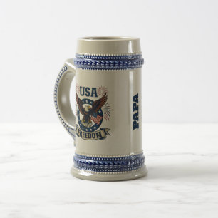 Chope À Bière Aigle Américain Patriotique Personnalisé USA Liber
