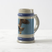 Chope À Bière Aigle Bald avec un poisson (Devant droit)