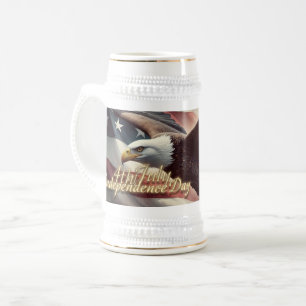 Chope À Bière Aigle du 4 juillet avec drapeau américain