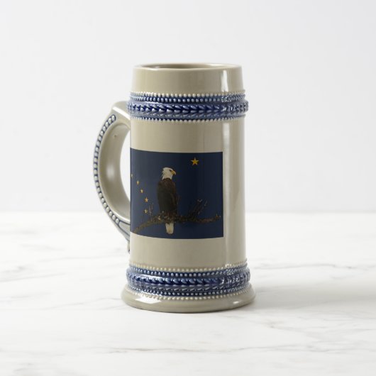 Chope À Bière Aigle Et Drapeau De L'Alaska (Devant gauche)