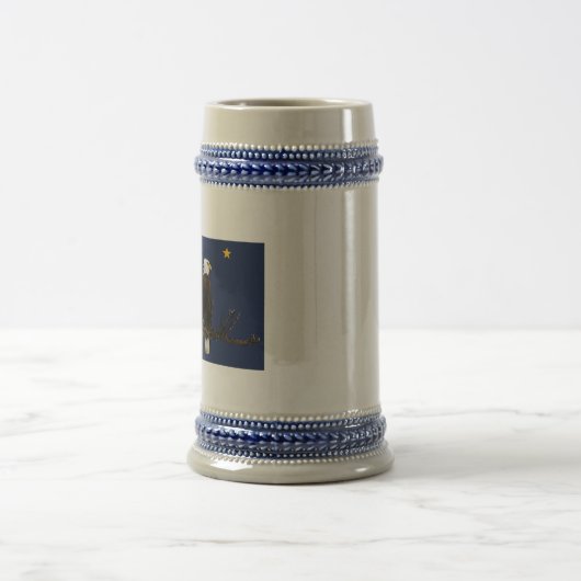 Chope À Bière Aigle Et Drapeau De L'Alaska (Centre)