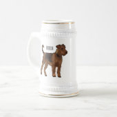 Chope À Bière Airedale terrier dog cartoon (Devant gauche)