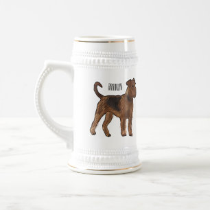 Chope À Bière Airedale terrier dog cartoon