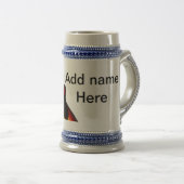 Chope À Bière Ajouter votre nom texte brun acoustique guitare éd (Devant droit)