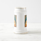 Chope À Bière Alphonse Mucha Art Nouveau Chat (Centre)