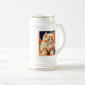 Chope À Bière Alphonse Mucha Art Nouveau Chat orange (Devant droit)