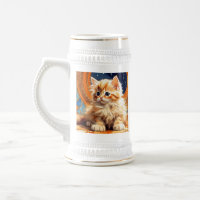 Alphonse Mucha Art Nouveau Chat orange
