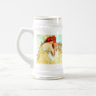 Chope À Bière Alphonse Mucha Art Nouveau Été