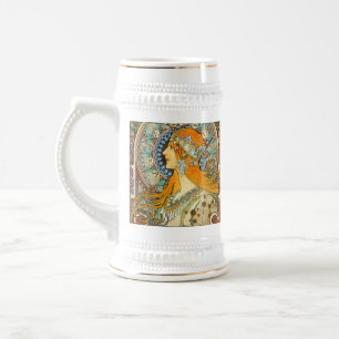 Chope À Bière Alphonse Mucha Art Nouveau Zodiac