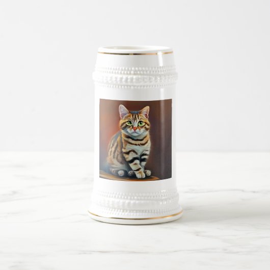 Chope À Bière American Bobtail Cat (Centre)
