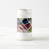 Chope À Bière American White Red et Blue White/Gold 22 oz Stein (Centre)