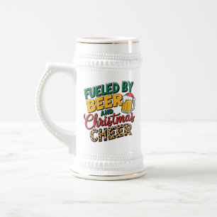 Chope À Bière Amusant alimenté Noël cheer mot de bière art