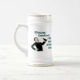 Chope À Bière Amusant travail de la bière hors Humour rétro