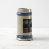 Chope À Bière Ancien drapeau finlandais en bois (Centre)