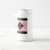 Chope À Bière Anniversaire Mariage élégant du 2e Rose Quartz (Devant gauche)