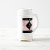 Chope À Bière Anniversaire Mariage élégant du 2e Rose Quartz (Devant droit)