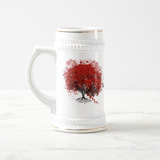 Chope À Bière Arbre à feuilles de coeur rouge (Gauche)