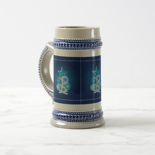 Chope À Bière Arbre de Noël bleu (Devant gauche)