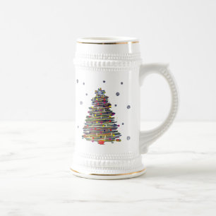 Chope À Bière Arbre de Noël coloré de fête (personnaliser il !)