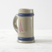 Chope À Bière Arbre de Noël rose avec étoile (Devant gauche)