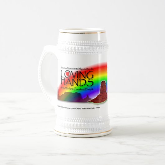 Chope À Bière Arc-en-ciel affectueux Stein des mains de la (Devant gauche)