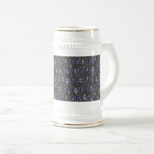 Chope À Bière Arrosage sur métal gris bleu