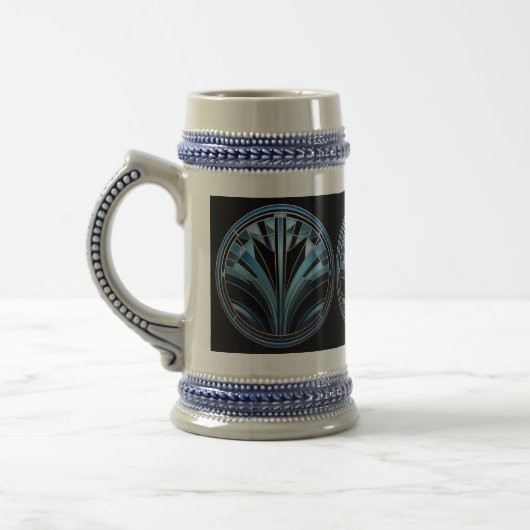 Chope À Bière Art Déco Blue Design Stein (Gauche)