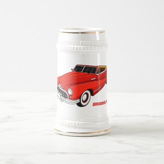 Chope À Bière Automobile classique rouge 1948 (Centre)