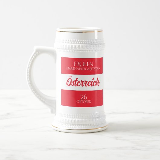 Chope À Bière Autriche Fête de l'Indépendance drapeau national a (Gauche)