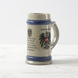Chope À Bière Autriche Österreich Crest Custom Oktoberfest